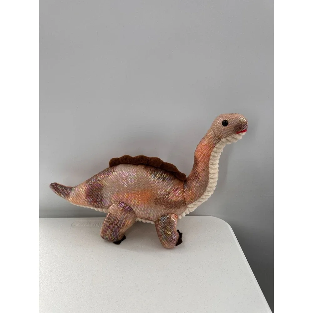 Sparkly Dinosaur Plush Toy Polyester Brown & Pink 15‎ Inches Long For All Ages b